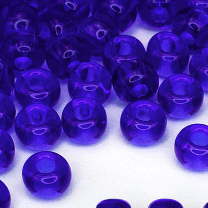 2/0 30080 Perles de Verre Tchèques Preciosa de Rocaille 6.1mm. Bleu Transparent naturel.