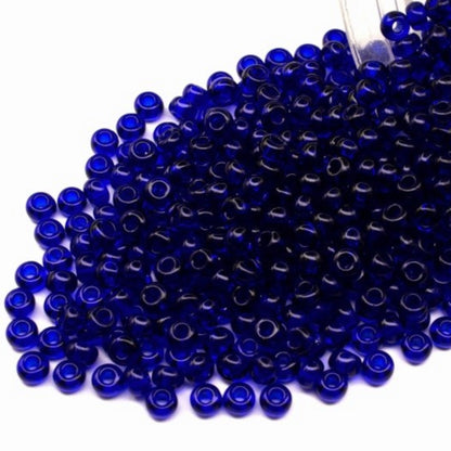 10/0 30100 Preciosa Seed Beads. Blue Transparent natural.