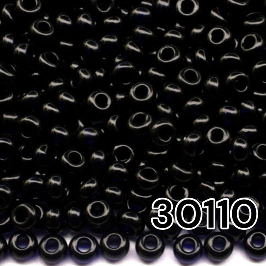 6/0 30110 Preciosa Seed Beads Blue. Transparent Natural.