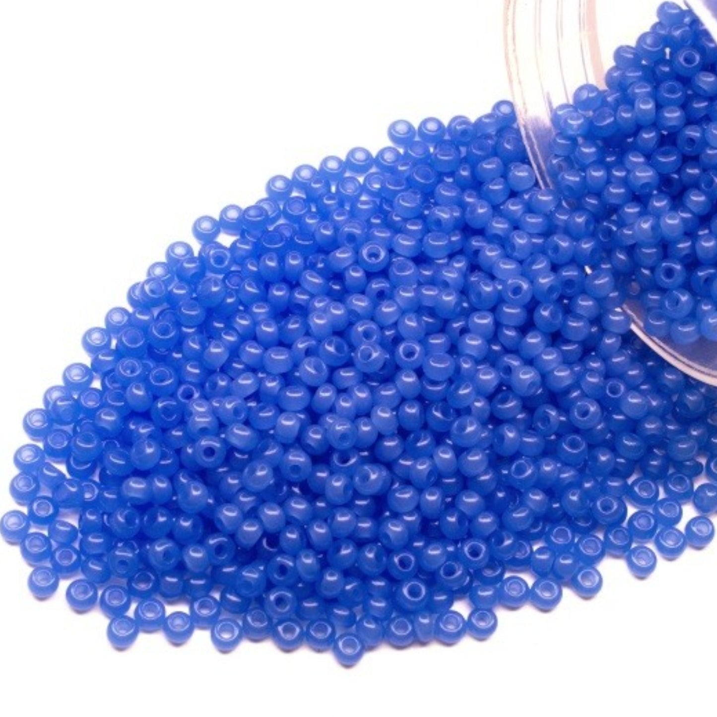 10/0 32010 Preciosa Seed Beads. Opaque light blue.