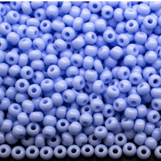 6/0 33000 Preciosa Tschechische Glas Perlen Rocailles 4.1mm. Hellblau - Opak Natürlich.