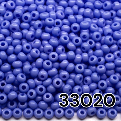 10/0 33020 Perles de graines Preciosa. Bleu clair opaque.