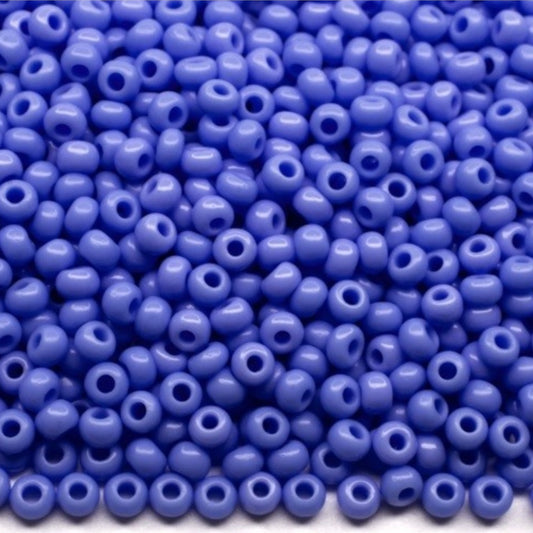 6/0 33020 Preciosa Tschechische Glas Perlen Rocailles 4.1mm. Blau - Opak Natürlich.