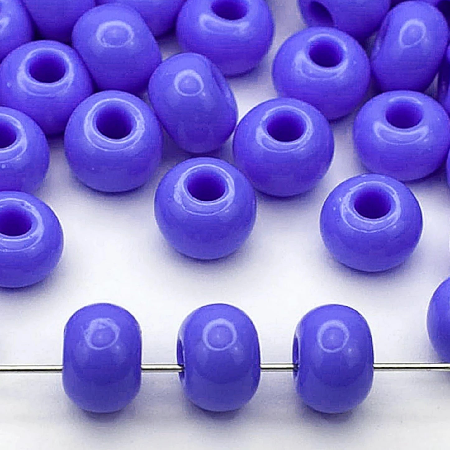 2/0 33020 Preciosa Çek Cam Kum Boncuğu Rocaille Boncuk 6.1mm. Mavi Opak doğal.