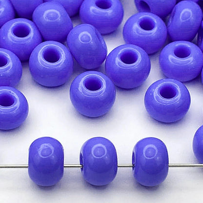 2/0 33020 Preciosa Çek Cam Kum Boncuğu Rocaille Boncuk 6.1mm. Mavi Opak doğal.