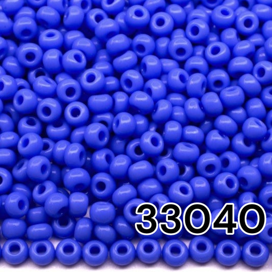 10/0 33040 Preciosa Seed Beads. Opaque blue.