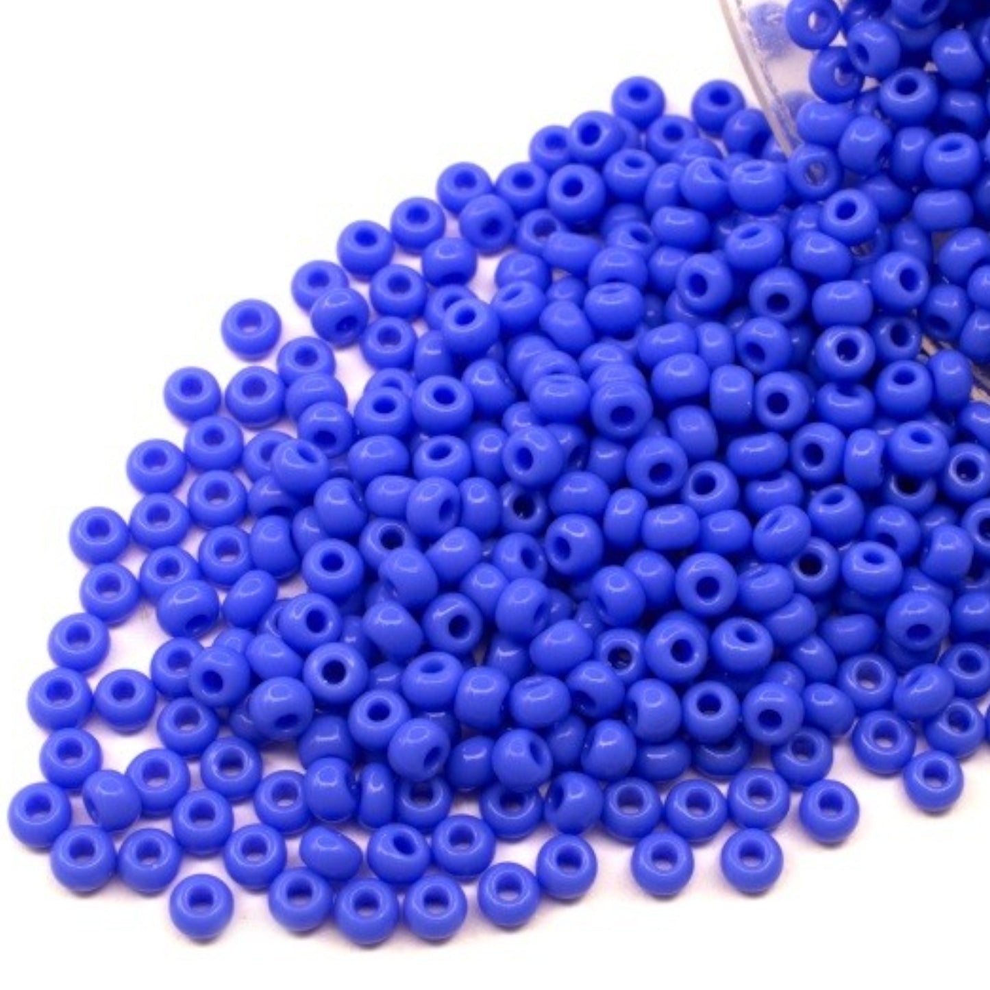 10/0 33040 Preciosa Seed Beads. Opaque blue.