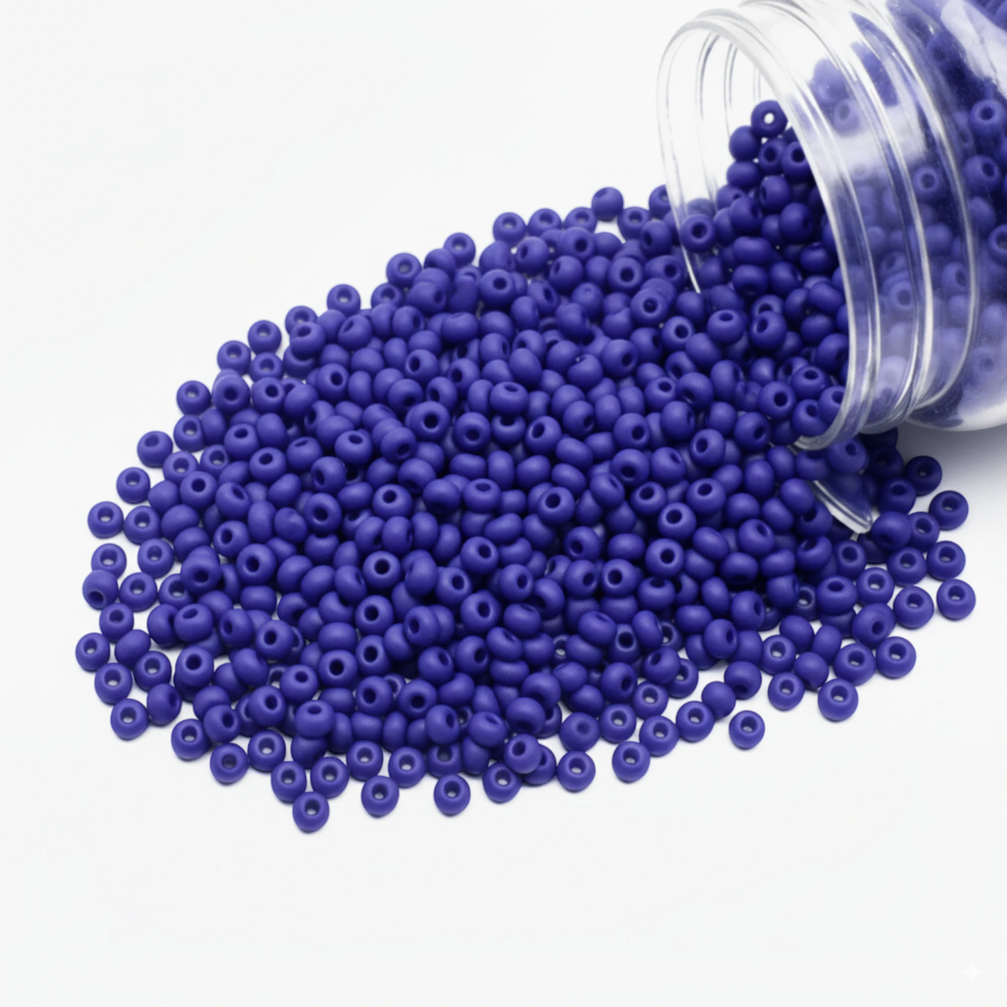 10/0 33050matte Preciosa Czech Glass Perler Rocailles 2.3mm. Opaque blå.