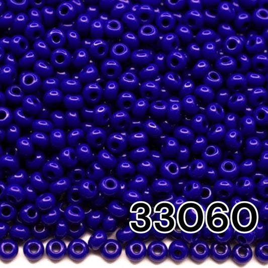 6/0 33060 Preciosa Seed Beads Blue. Opaque Natural.