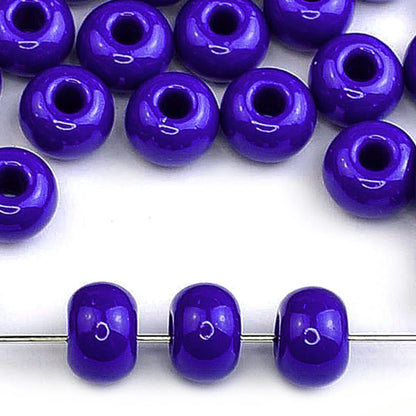 2/0 33060 Preciosa Czech Glass Koraliki Rocailles 6.1mm. Niebieskie nieprzezroczyste naturalne.