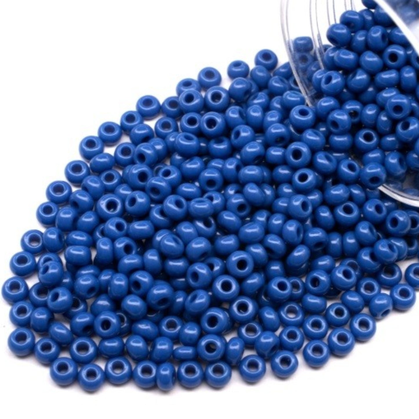 10/0 33210 Preciosa Seed Beads. Opaque blue.