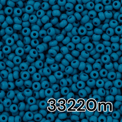 10/0 33220 matte Preciosa-Rocailles-Perlen. Undurchsichtiges Blau.