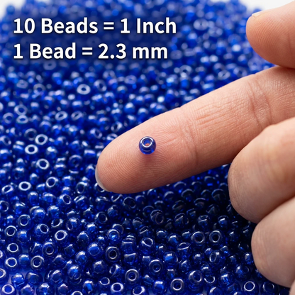 10/0 36080 Preciosa Perles de Rocaille en verre tchèque 2.3mm. Saphir transparent Sfinx.