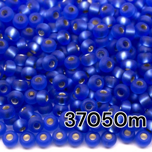 10/0 37050 matte Preciosa Rocailles-Perlen. Blau transparent mit Silbereinlage.