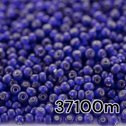10/0 37100 matte Preciosa Rocailles-Perlen. Blau transparent mit Silbereinlage.