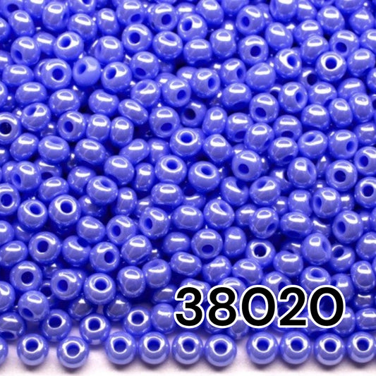 10/0 38020 Preciosa Seed Beads. Opaque Sfinx blue.