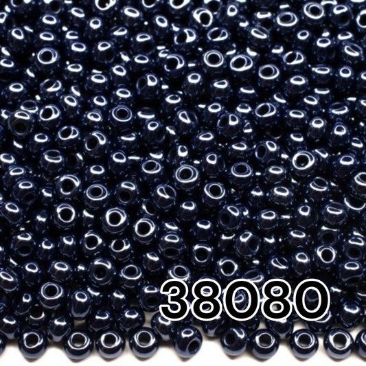 10/0 38080 Preciosa Seed Beads. Opaque Sfinx blue.