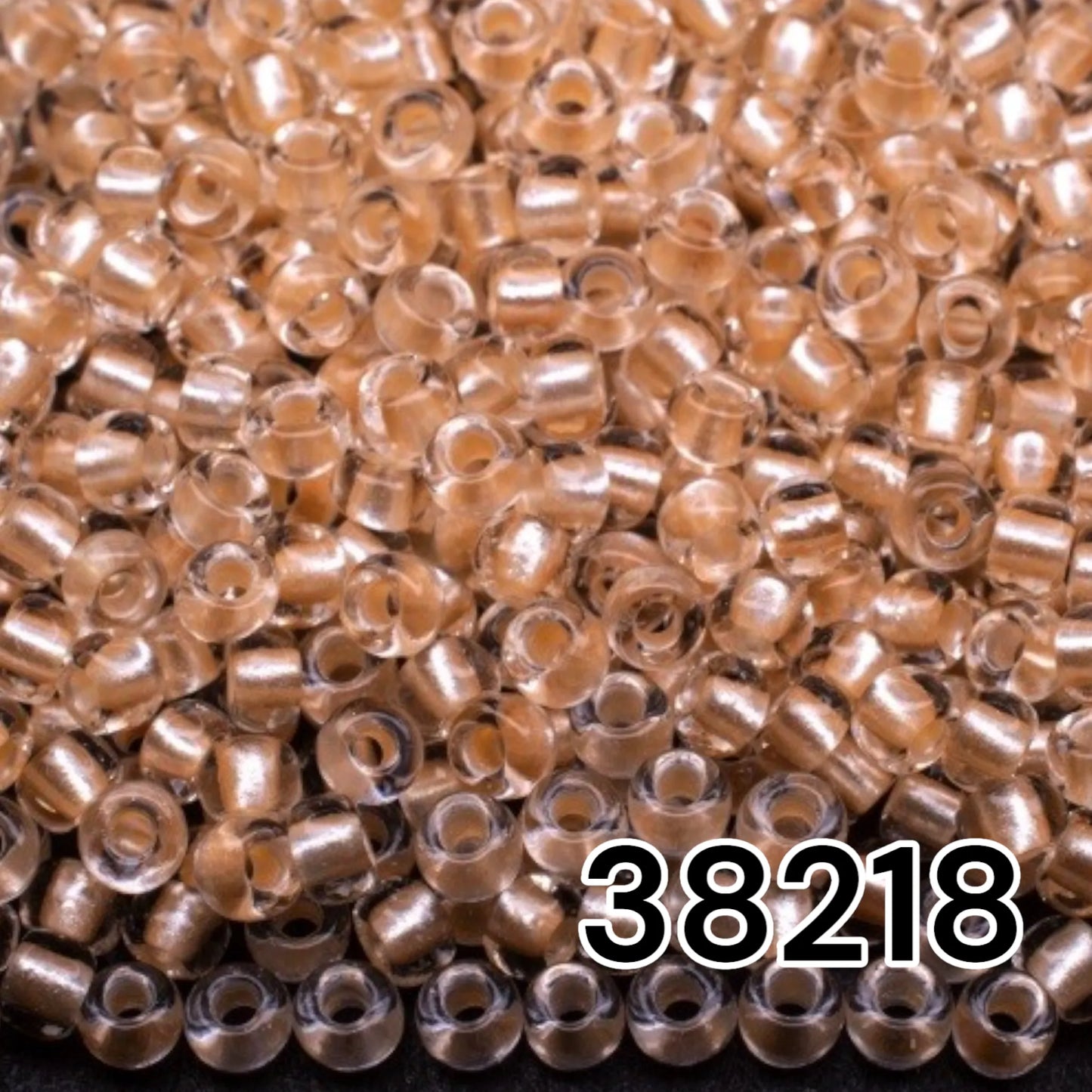 38218 Czech seed beads PRECIOSA Rocailles 10/0 beige. Crystal - Terra Pearl Lined.