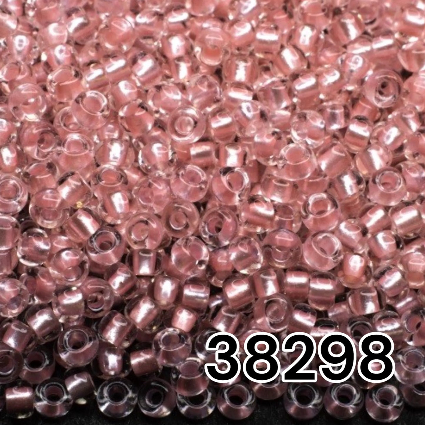 38298 Czech seed beads PRECIOSA Rocailles 10/0 pink. Crystal - Terra Pearl Lined.