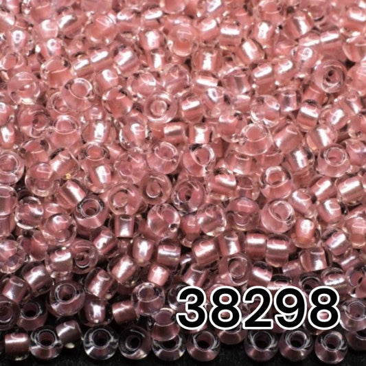 38298 Tschechische Rocailles PRECIOSA Rocailles 10/0 rosa. Kristall – Terra Pearl gefüttert.