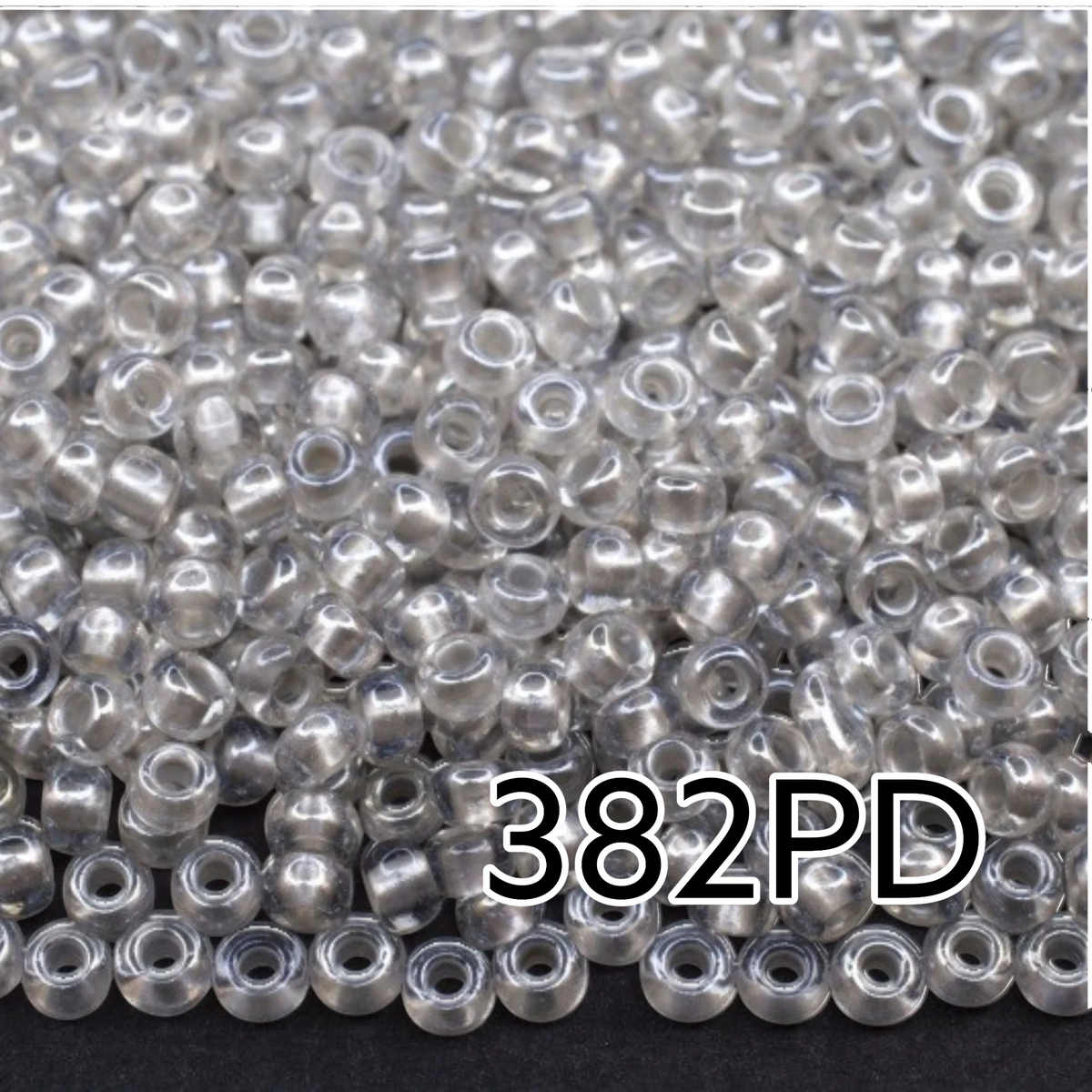 10/0 382PD Preciosa tschechische Rocailles-Perlen 2.3mm. Kristall, innen gefärbt graue Perle, Sfinx.