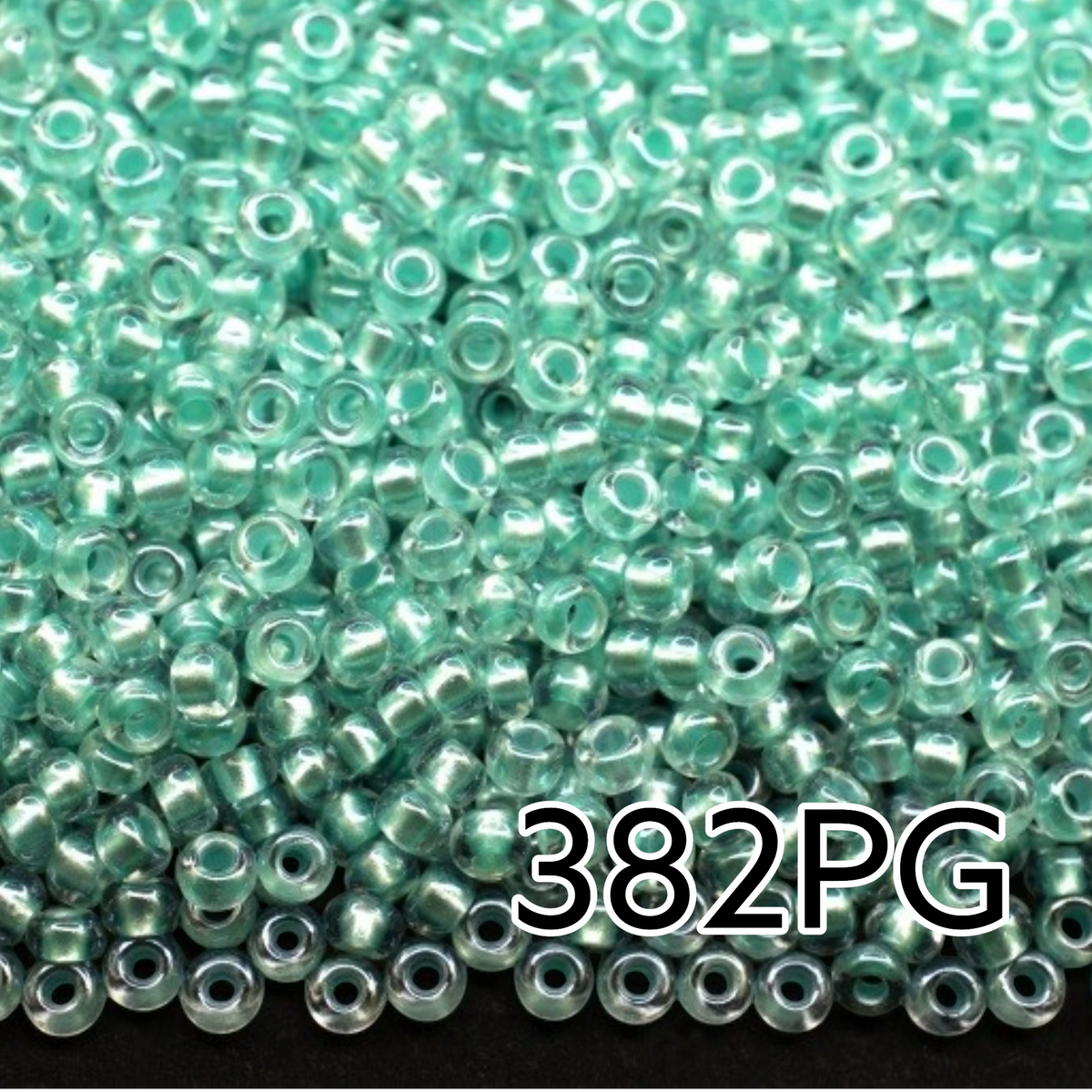 Perline ceche Rocaille Preciosa 10/0 382PG 2.3mm. Cristallo, colore verde perlato rivestito, Sfinx.