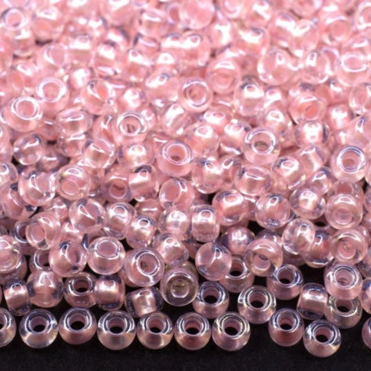 10/0 382PP Preciosa Czech Seed Beads Rocailles 2.3mm. Colour Lined Pink Pearl, Sfinx.