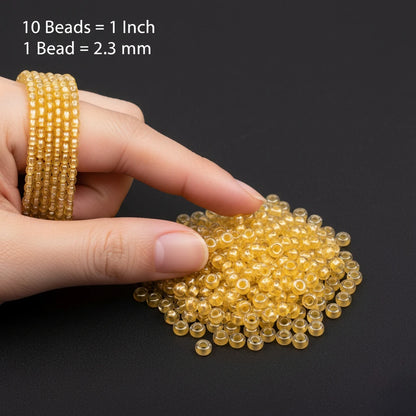 10/0 382PY Preciosa Czech Mărgele Rocaille 2.3mm. Culoare Lined Galben Pearl, Sfinx.