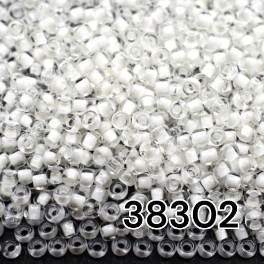 10/0 38302 Preciosa Seed Beads Rocailles. White Lined.