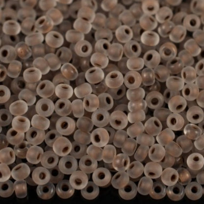 10/0 38318 Matte Preciosa Czech Glass Seed Beads Rocailles 2.3mm. Crystal Colour Lined Brown Matte.