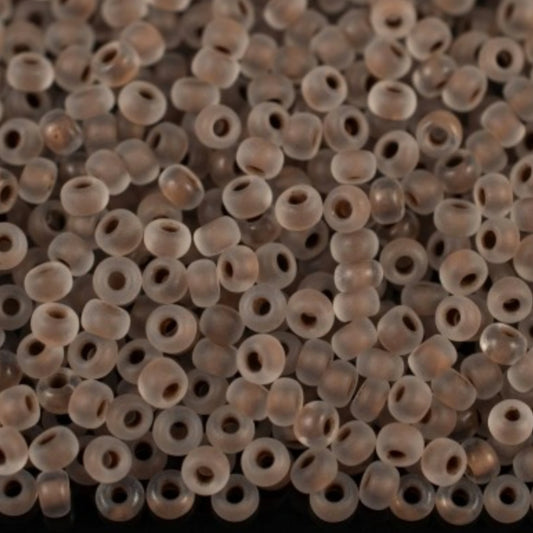 10/0 38318 Matte Preciosa Czech Glass Seed Beads Rocailles 2.3mm. Crystal Colour Lined Brown Matte.