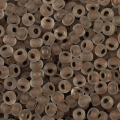 10/0 38318 Matte Preciosa Czech Glass Seed Beads Rocailles 2.3mm. Crystal Colour Lined Brown Matte.