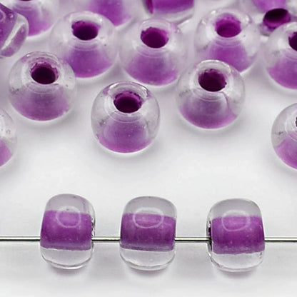 2/0 38328 Preciosa Czech Glass Seed Beads Rocailles 6.1mm. Lilac Lined.