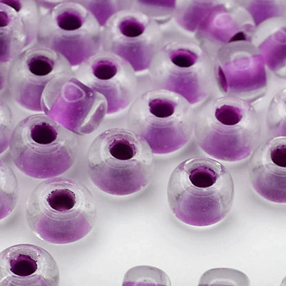 2/0 38328 Preciosa Czech Glass Seed Beads Rocailles 6.1mm. Lilac Lined.