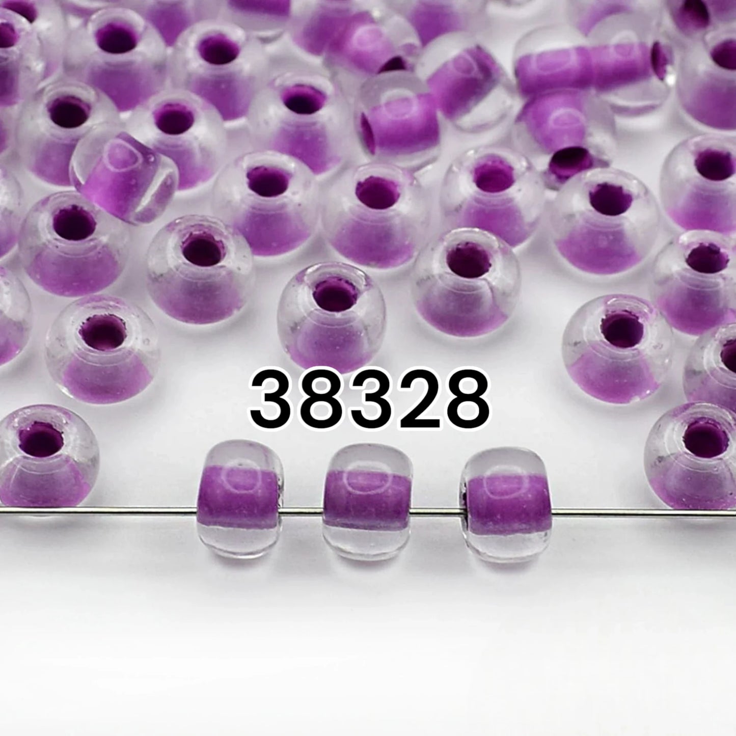 2/0 38328 Preciosa Czech Glass Seed Beads Rocailles 6.1mm. Lilac Lined.