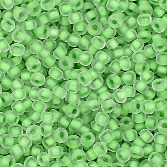 10/0 38357 Matta Preciosa Tšekkiläinen Lasinen Siemenhelmet Rokaanihelmet 2,3 mm. Kristallivärinen Vuorattu Vihreä Matta.