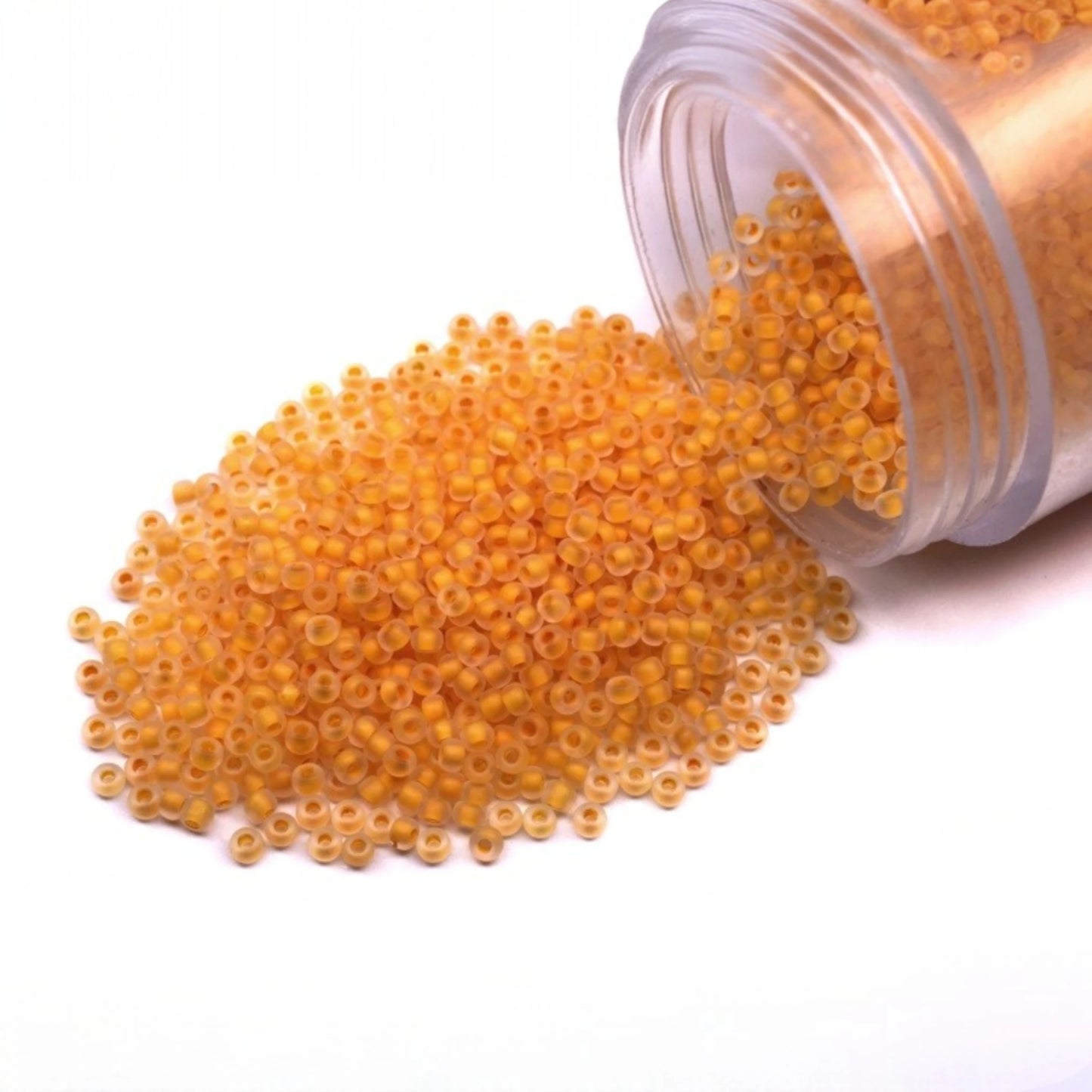 10/0 38383 Mat Preciosa Çek Cam Kum Boncuğu Rocaille Boncuk 2.3mm. Kristal Renkli Çizgili Sarı Mat.