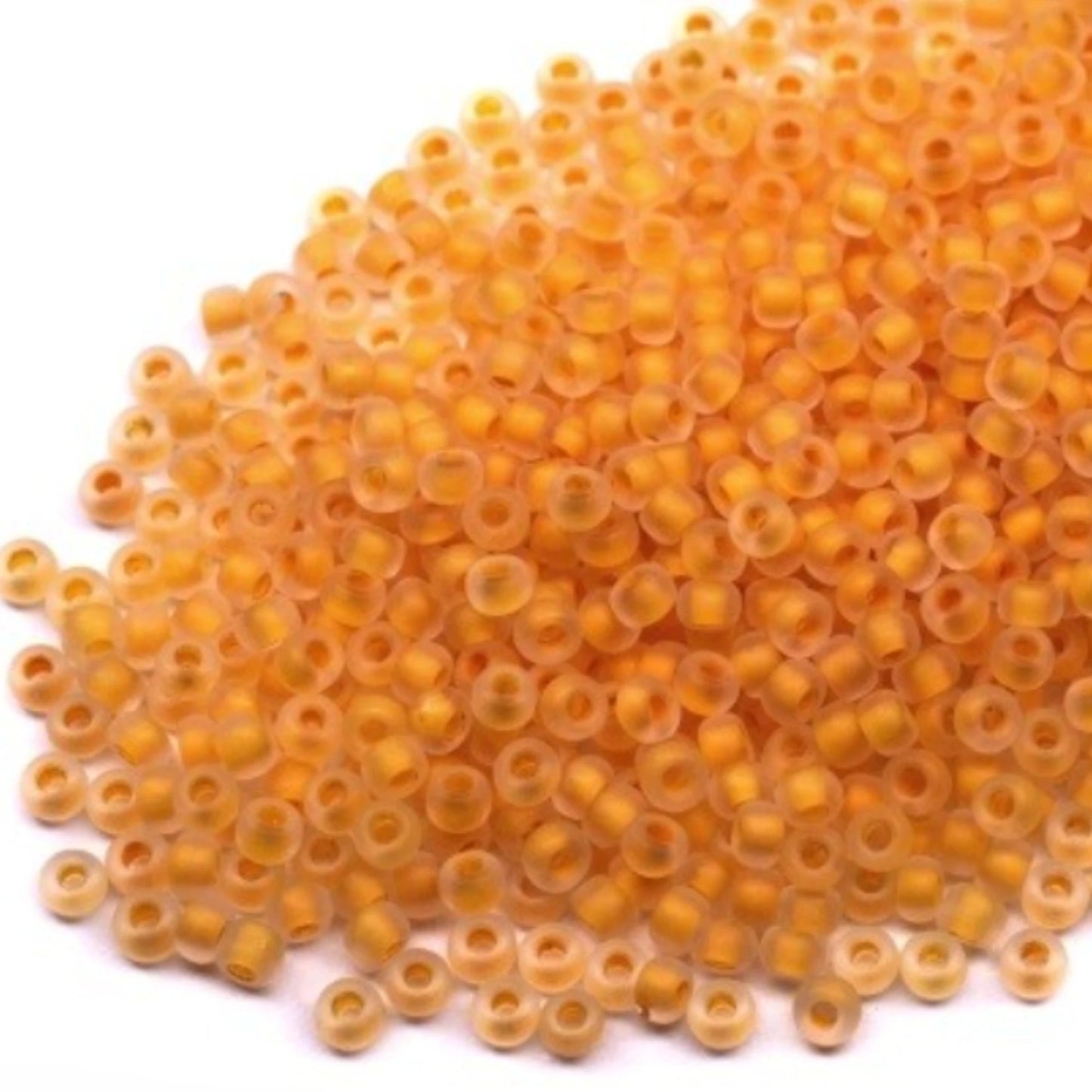 10/0 38383 Mat Preciosa Çek Cam Kum Boncuğu Rocaille Boncuk 2.3mm. Kristal Renkli Çizgili Sarı Mat.