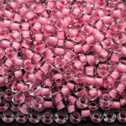 10/0 38394 Preciosa Чехки стъклени малки мъниста рокайли 2.3 мм. Кристално оцветени с розово покритие.