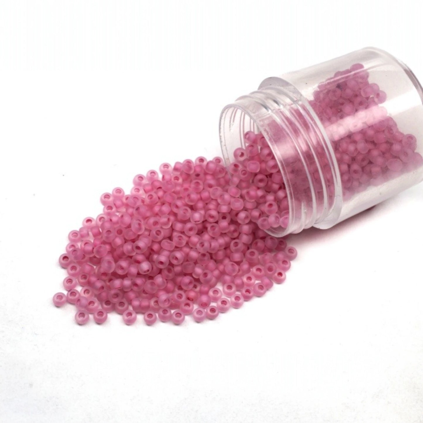 Perles de Rocaille en verre tchèque Preciosa mate 10/0 38394, 2,3 mm. Couleur cristal doublée rose mate.