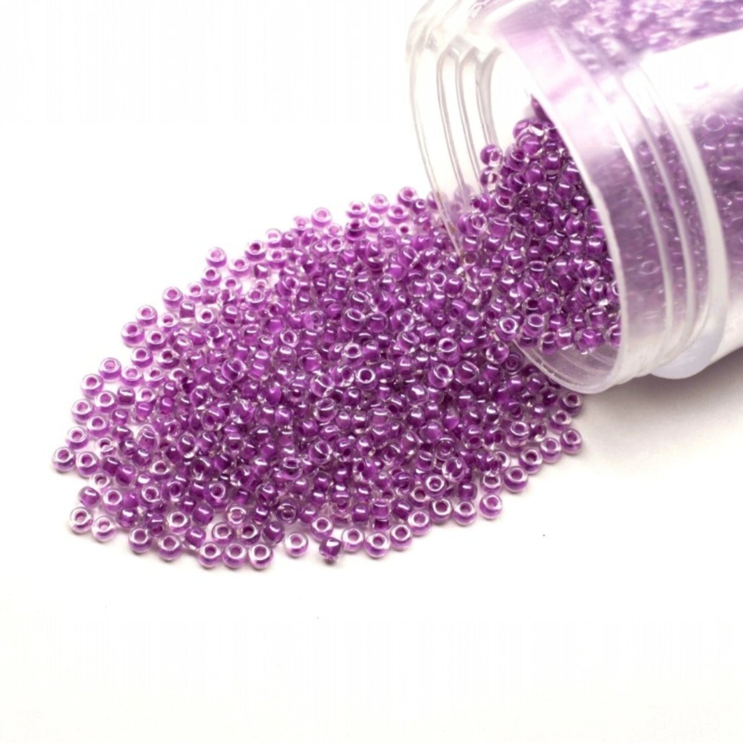 10/0 38628 Perles de Verre Tchèque Preciosa de Rocaille 2,3 mm. Couleur Cristal Bordée Violet Sfinx.