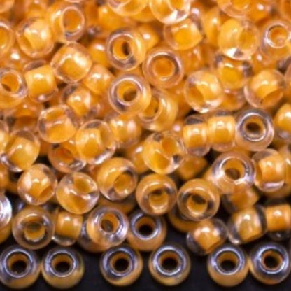 10/0 38683 Perles de Rocaille en verre tchèque Preciosa 2,3 mm. Couleur cristal doublée jaune Sfinx.