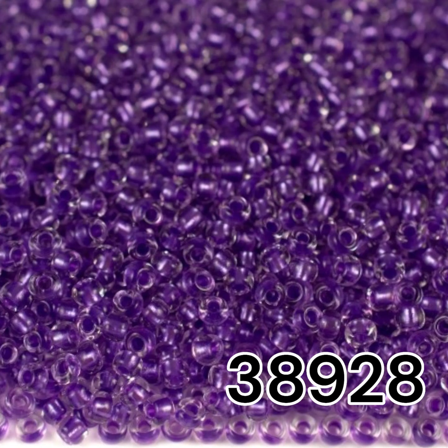 38928 Czech seed beads PRECIOSA Rocailles 10/0 purple. Crystal - Terra Pearl Lined.