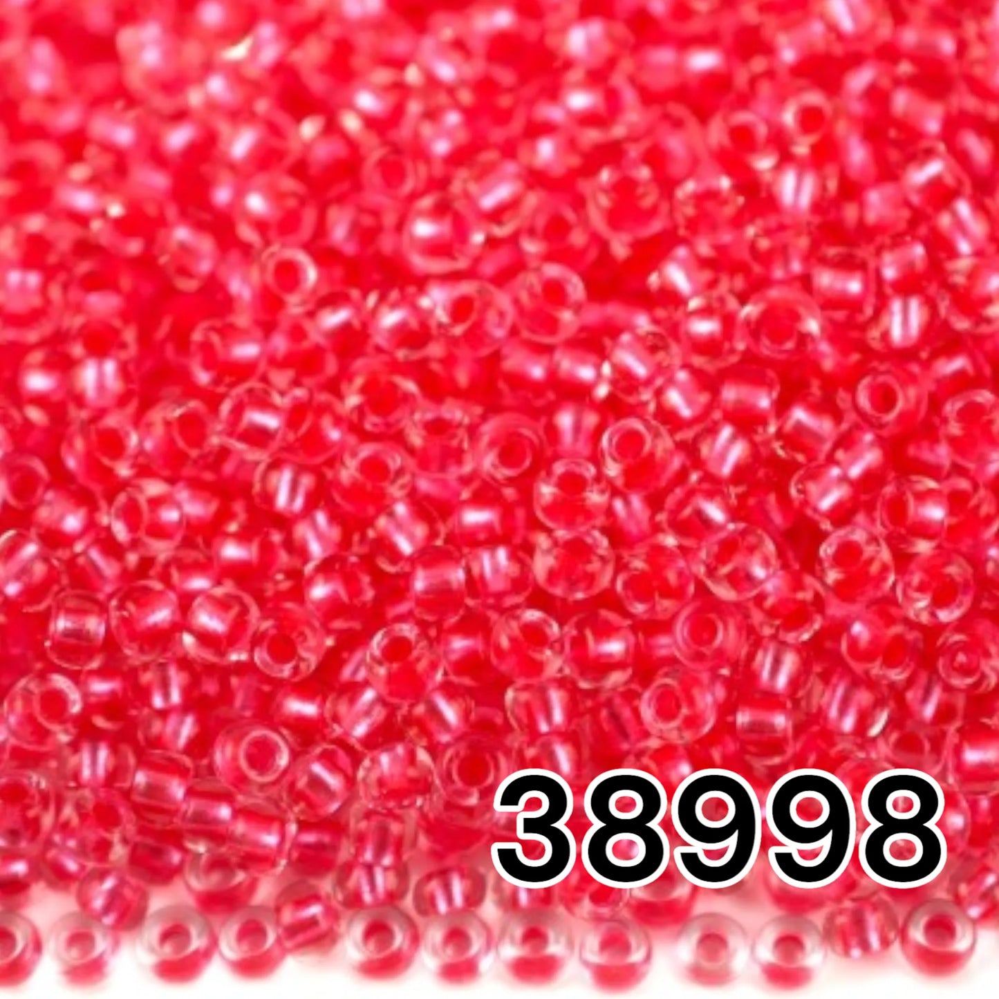 38998 Tschechische Rocailles PRECIOSA Rocailles 10/0 rosa. Kristall – Terra Pearl gefüttert.