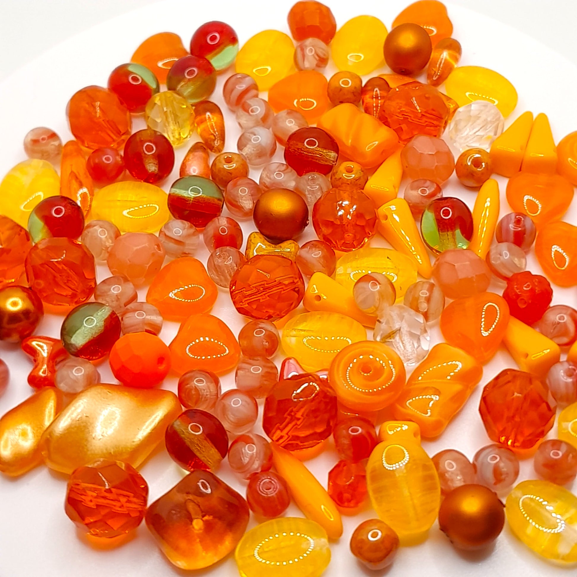 PRECIOSA czech beads "Orange" for making bracelets, necklaces, earrings and other jewelry. - VadymShop