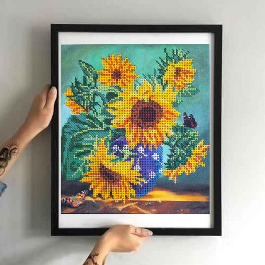 DIY Bead embroidery kit "Sunflowers". Home decor. - VadymShop