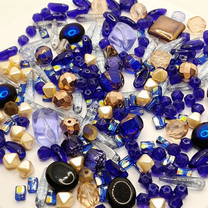 PRECIOSA czech beads "Blue Galaxy" for making bracelets, necklaces, earrings and other jewelry. - VadymShop