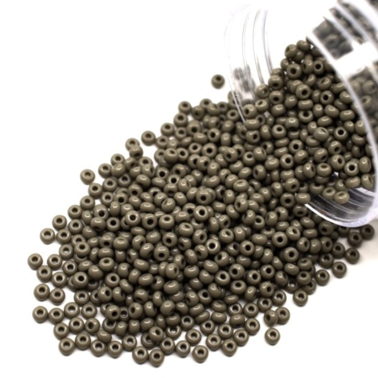 10/0 43020 Preciosa Seed Beads. Opaque grey.