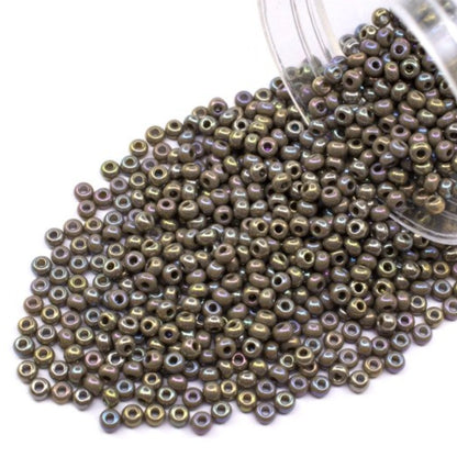 10/0 44020 Preciosa Seed Beads. Opaque rainbow grey.