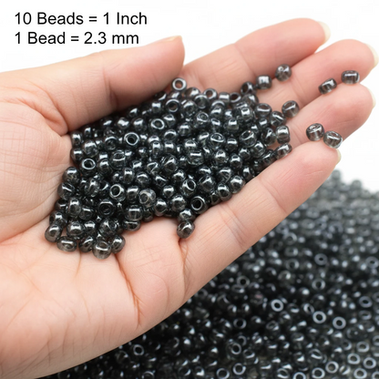 10/0 46010 Preciosa Чешки стъклени Малки Мъниста Рокайли 2.3mm. Сиви прозрачни Sfinx.